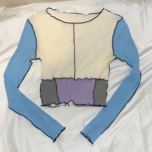 Shein Long sleeve block patterned shirt